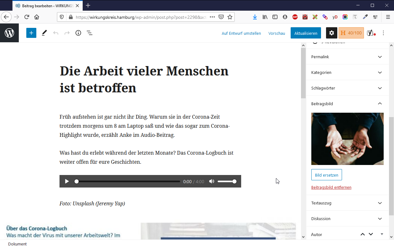 Beitragsbild festlegen - WIRKUNGSKREIS